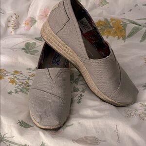 Toms Women's Gray Espadrille Slip-Ons